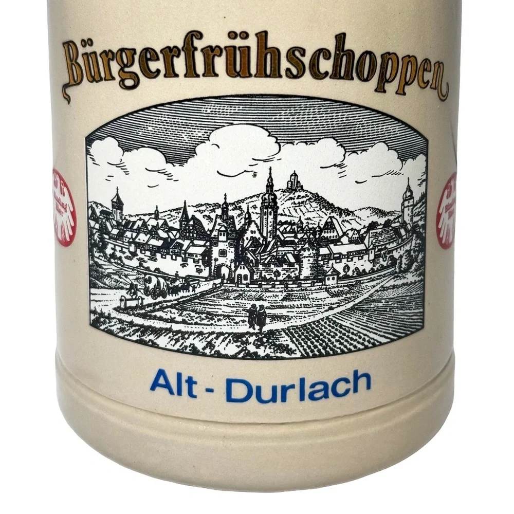 Vintage West German‎ Beer Stein Alt-Durlach Binding Bier 0.5L Stoneware Mug